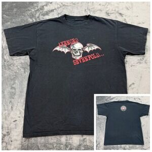 Y2K Avenged Sevenfold Deathbat Graphic T-Shirt Mens Large Hopeless Records Black